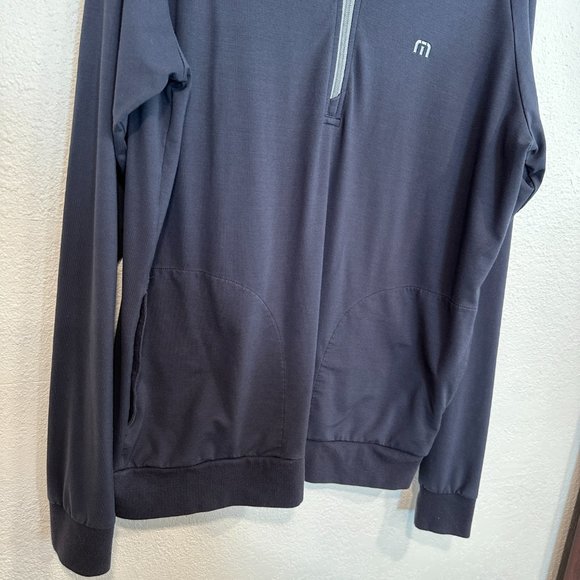 Travis Mathew APEX 1/4 Zip Activewear Stretch Top Long Sleeves Slate Blue Sz Med - Picture 7 of 10
